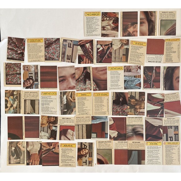 1970-71 Topps Partridge Family Trading Cards - Lot of 55 -Yellow - Puzzle Pieces - Picture 12 of 16
